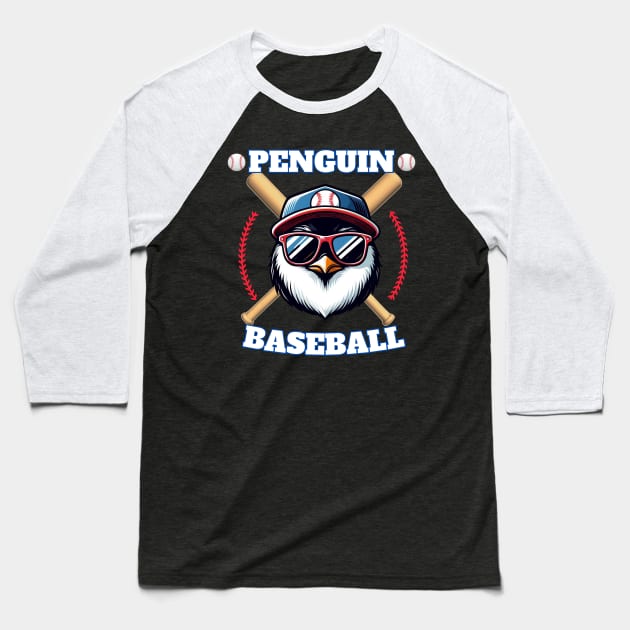 penguin baseball Baseball T-Shirt by jijo.artist
